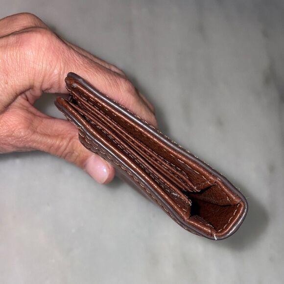 Fossil Wallet Leather Bifold Multi compartment snap zip wallet - Picture 8 of 16